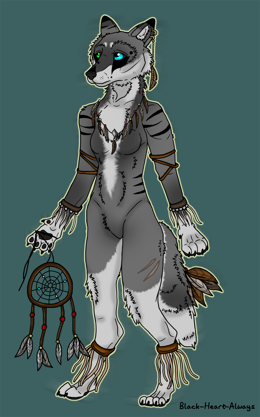 Tribal Wolf Adoptable - SOLD!