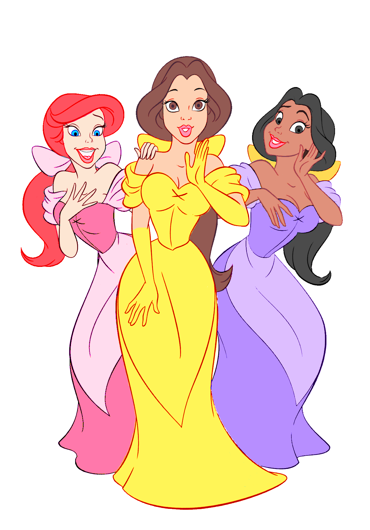 Three Princess Three Princesses: Pink, Yellow, Purple by MermaidMelodyEdits on DeviantArt