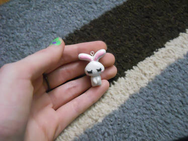 Love Bunny Polymer Clay Charm