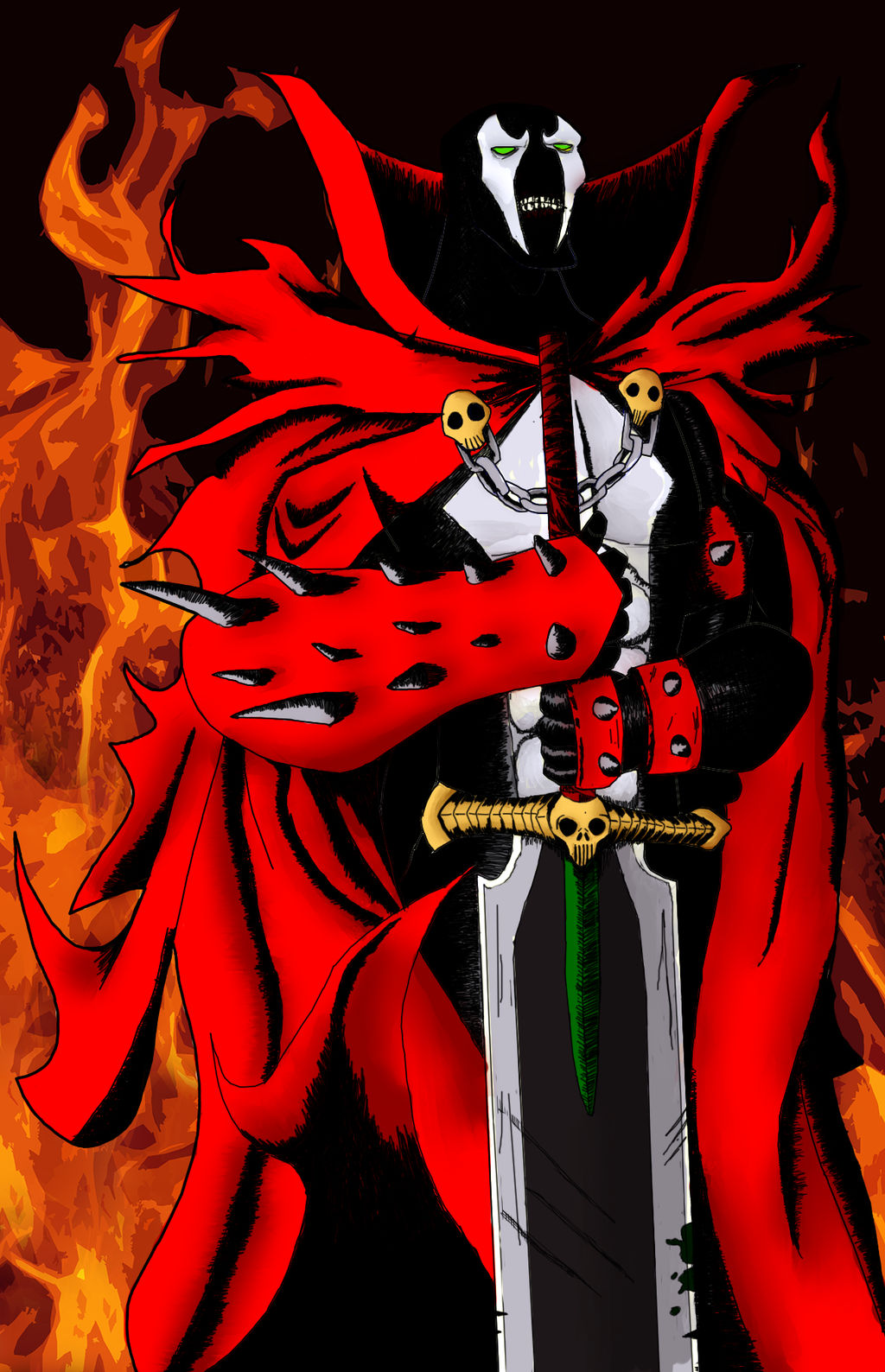 HellSpawn (in color) by GreyMef on DeviantArt