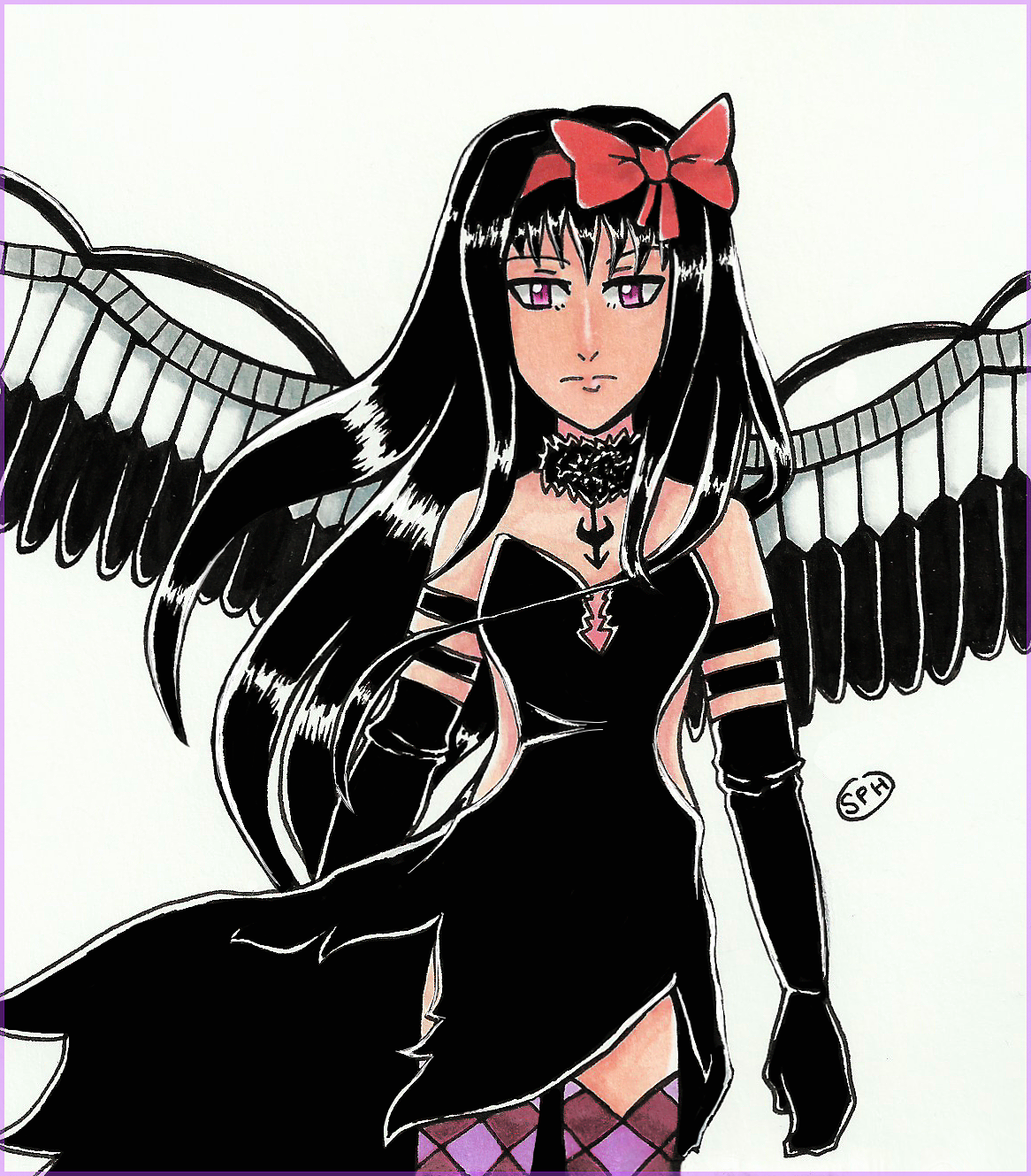 PMMM| Akemi Homura (Demon)| Inktober Day 8 by SpanishPandaHero