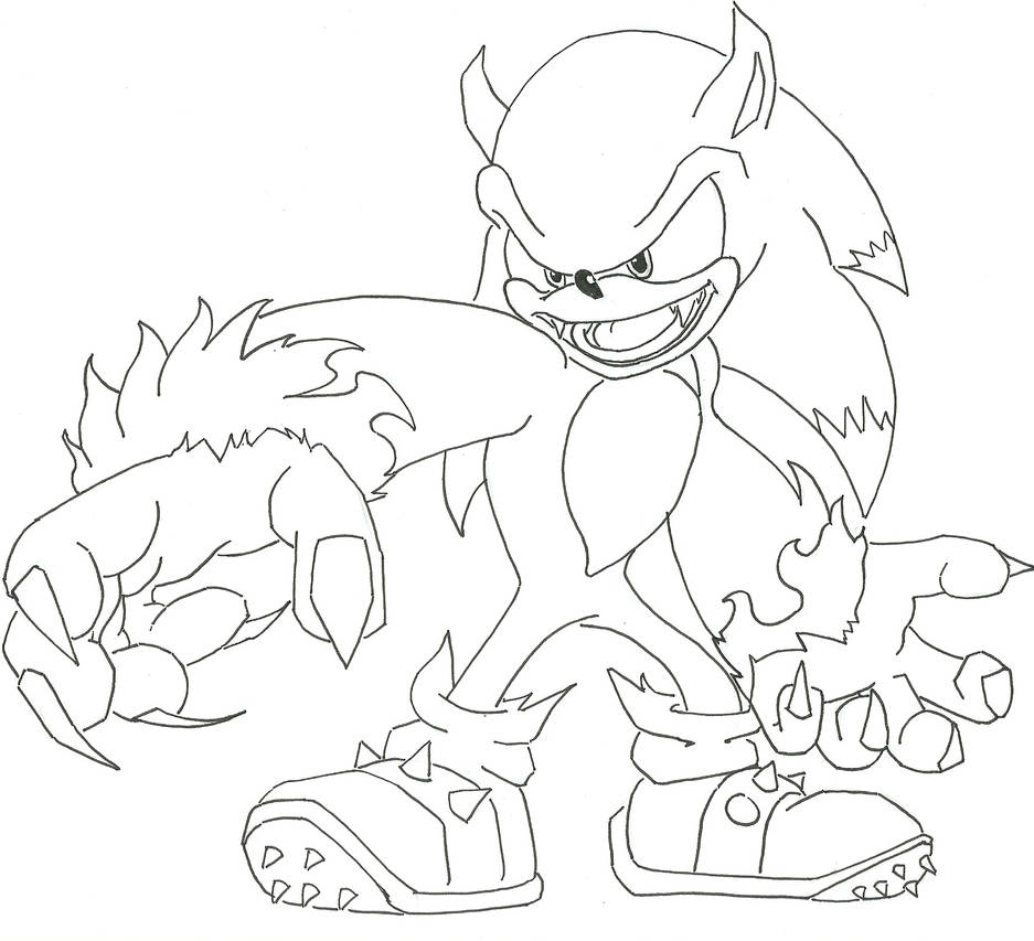 Sonic the Werehog (Lineart) by PataPez on DeviantArt