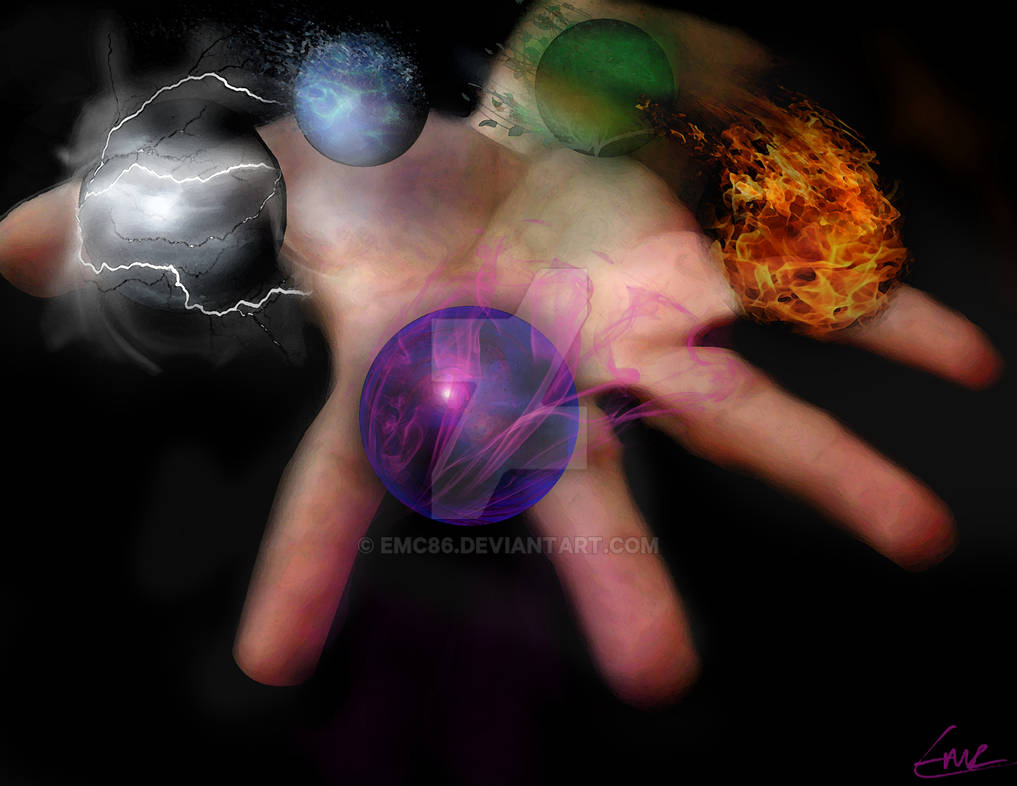 Человек как элемент природы. Магические стихии. Магический шар в руках. Пять стихий природы. Магия в руках.