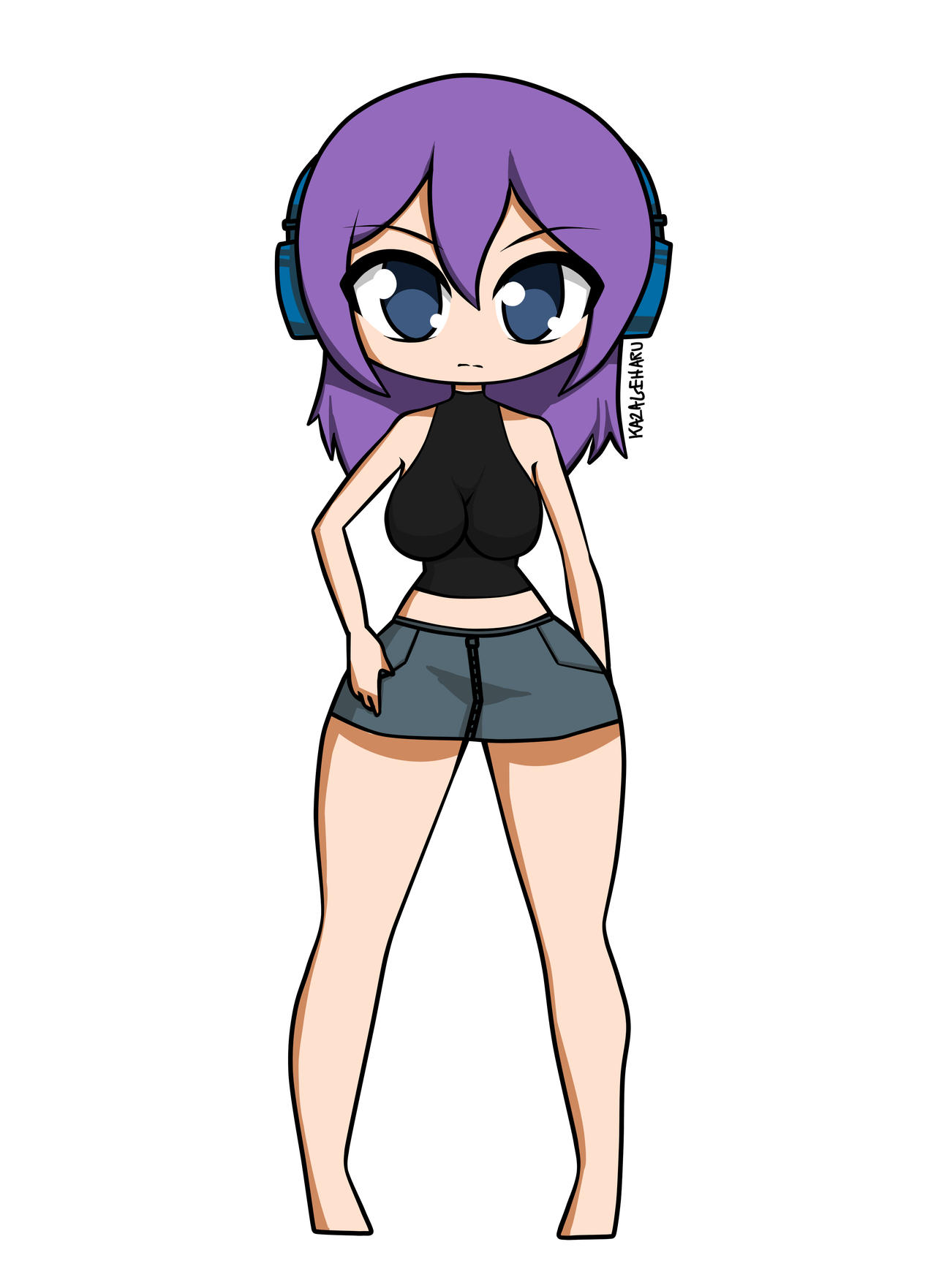 (COMMISSION) Purple hair girl (OC) by KAZAGEHARU on DeviantArt