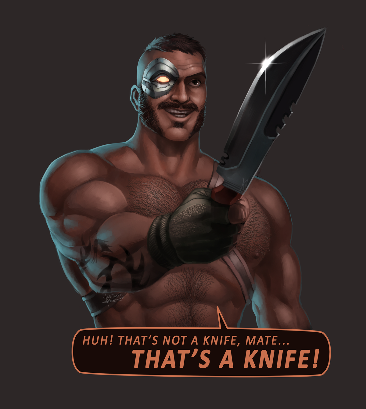 Mortal Kombat Kano Style large hunting knife by cyclonefury on DeviantArt