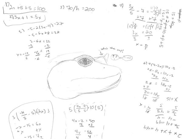 Gecko Doing Math Math and a random gecko head by kukidou on DeviantArt