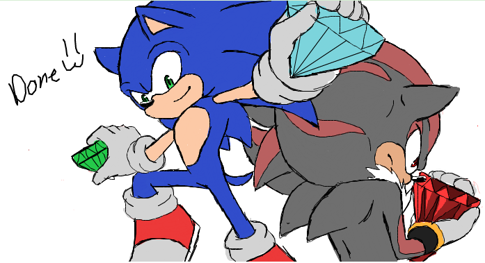 Sonic and Shadow on iscribble