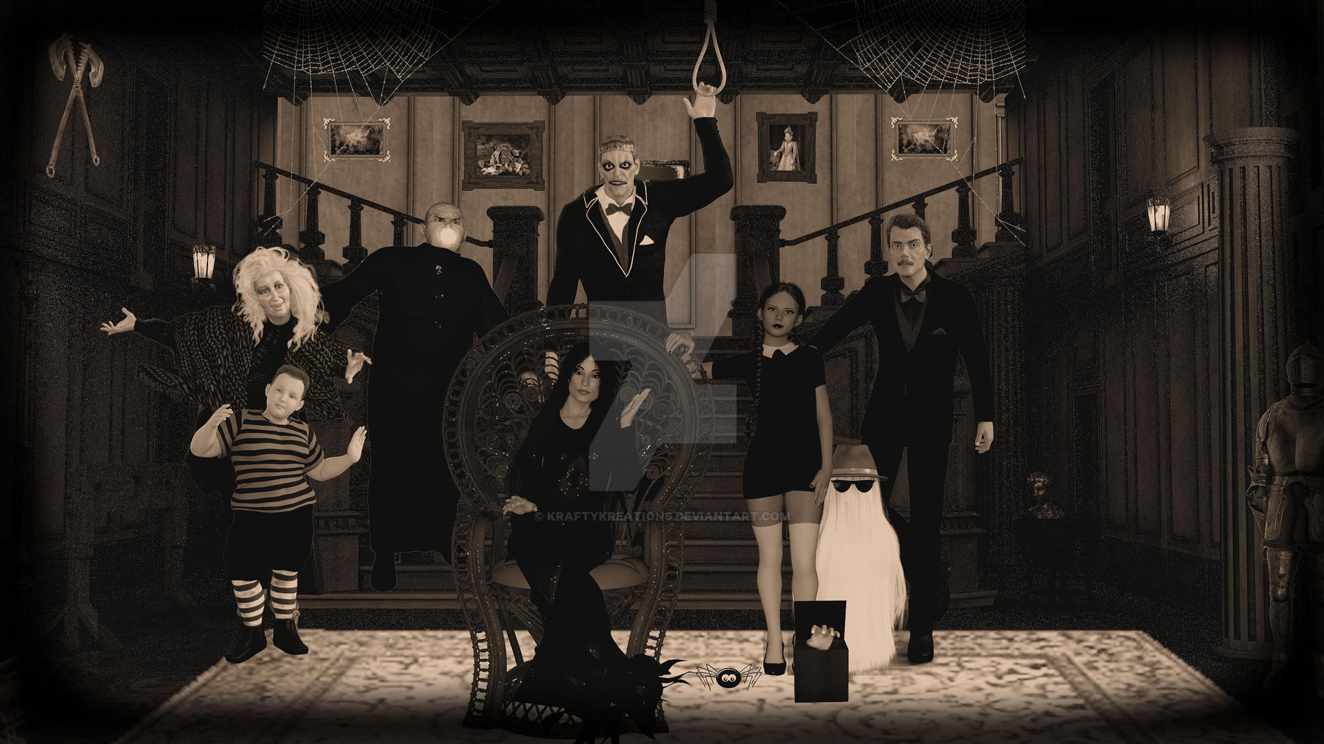 Addams Family Test Render 2 by KraftyKreations on DeviantArt