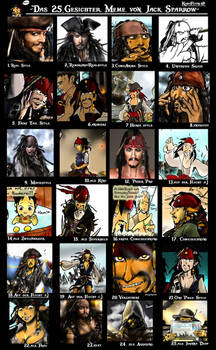 the 25 Faces of Jack Sparrow Meme