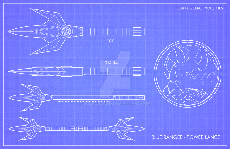 Blue Ranter Layout Blue Ranger Power Lance Blueprints by BobRosland on DeviantArt