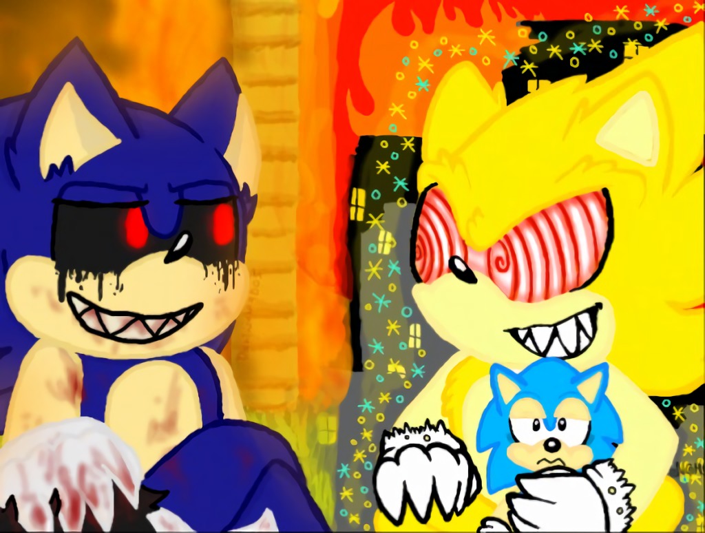 SONIC EXE AND FLEETWAY SONIC GO ON DEVAINT ART 