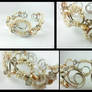 Wire Wrapped Seed Pearl Crystal Swirl Bracelet