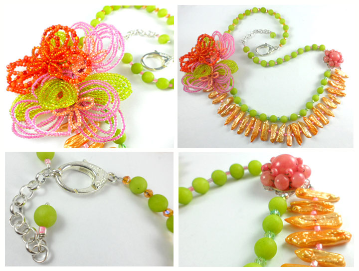 Summer Flower Sorbet Vintage Necklace