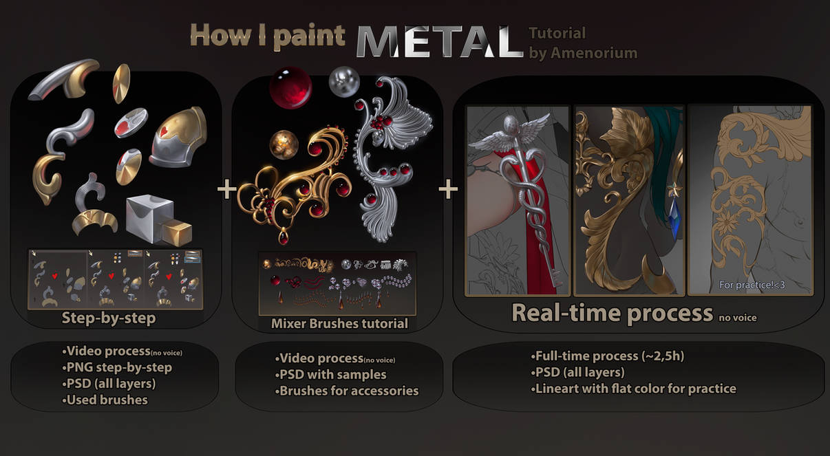How i paint metal. Tutorial by Amenorium on DeviantArt