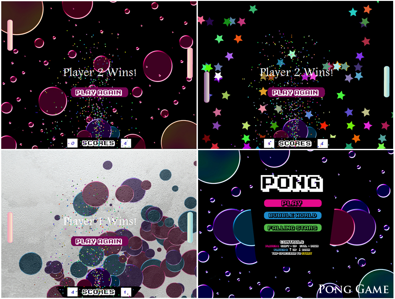 Pong 2D Game Collage