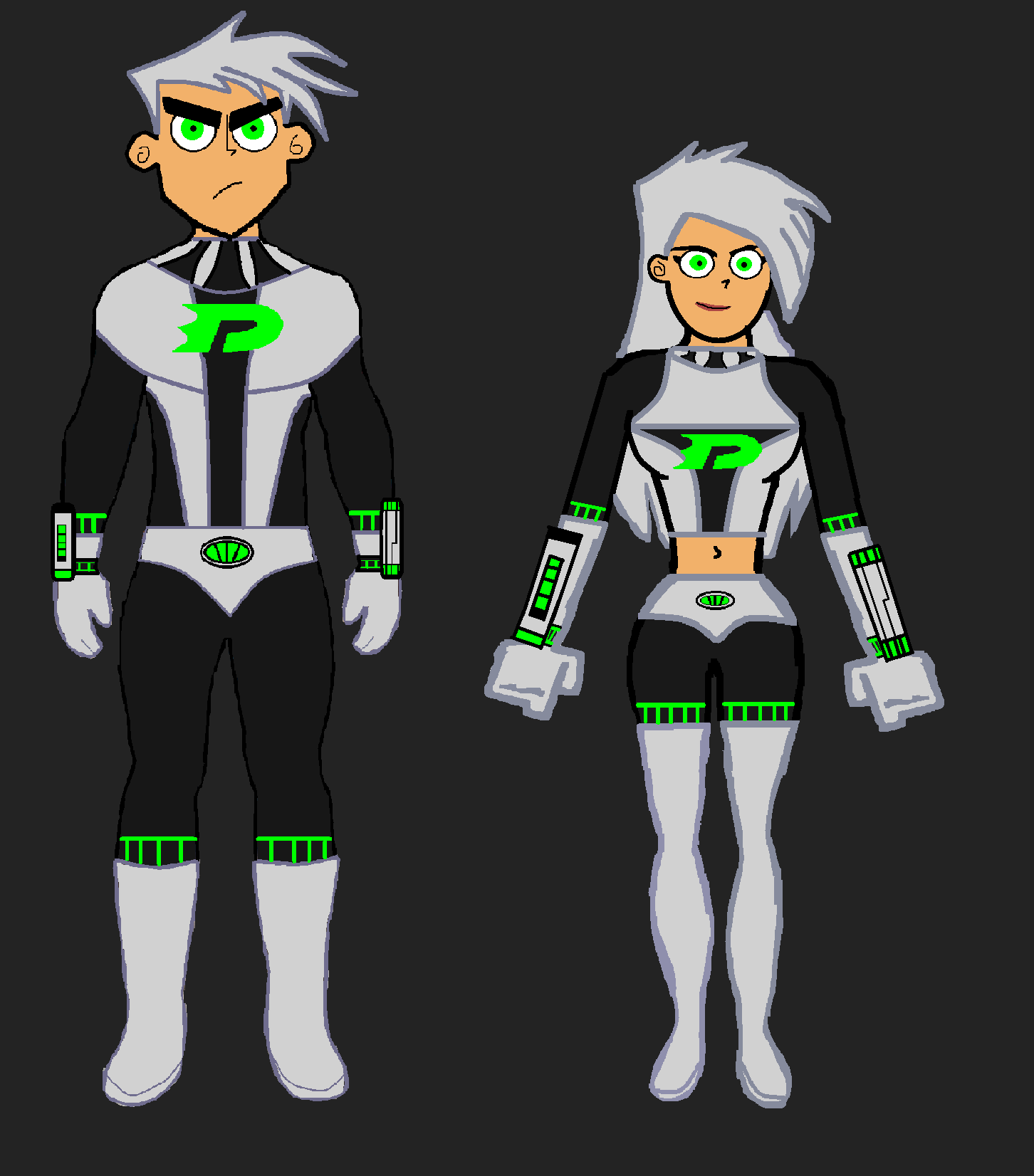 Older Danny Phantom and Dani Phantom.