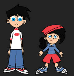 Young Danny Fenton and Danielle Fenton.