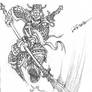 sketch of Chinese warrior