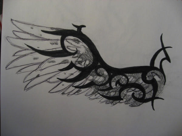 Torn tribal wing by DeathofSilence
