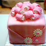 pink present cake