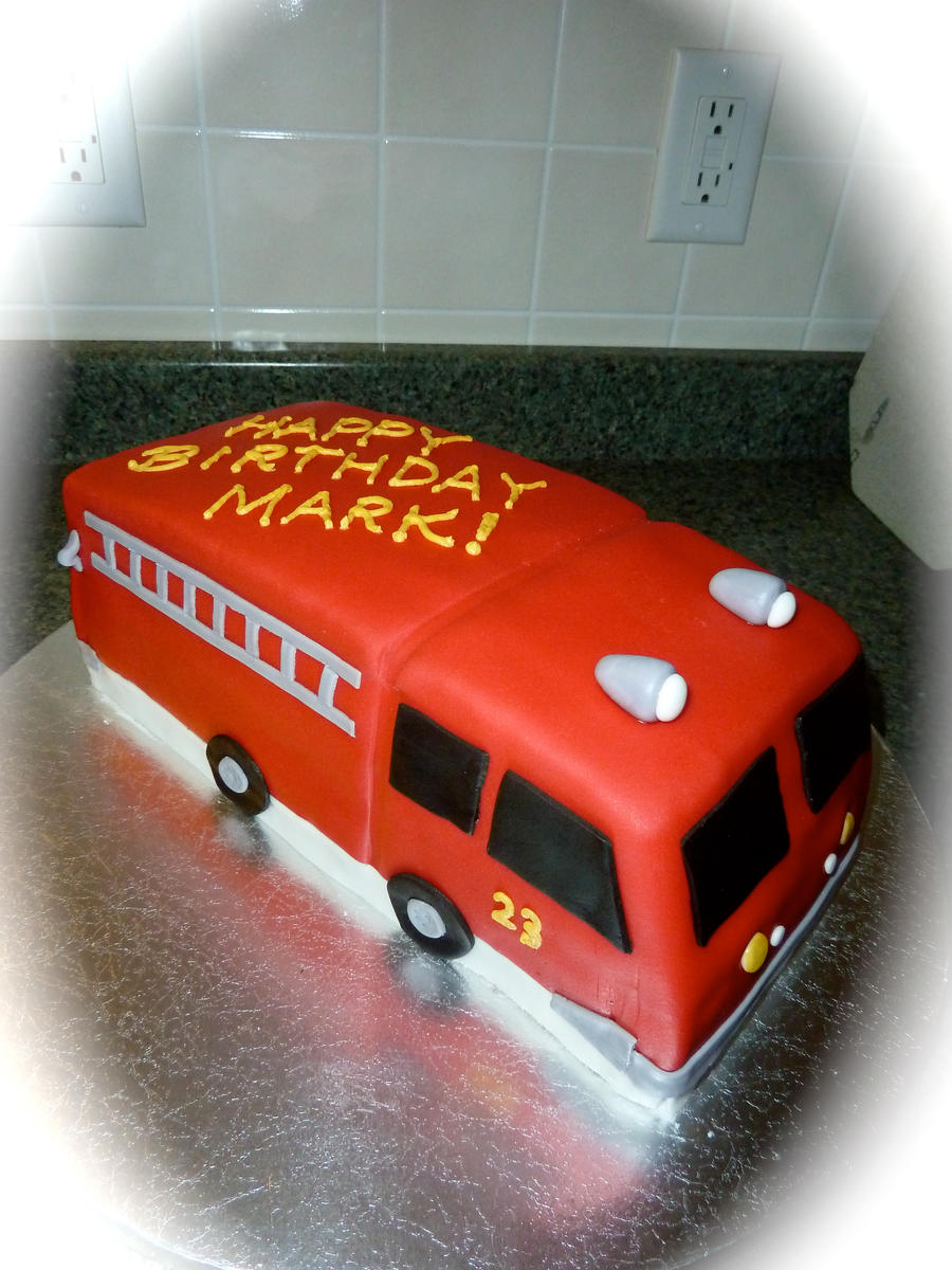 fire truck cake