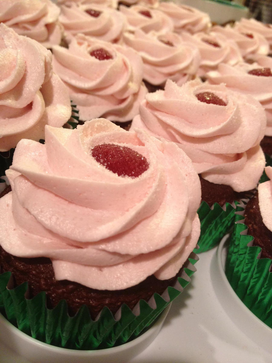 strawberry covered chocolate cupcakes