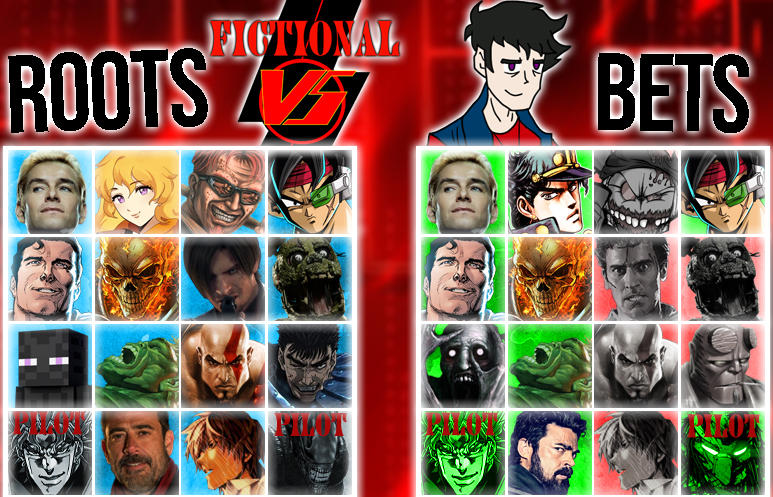 Fictional VS Roots and Bets Season 1 by Zelrom on DeviantArt