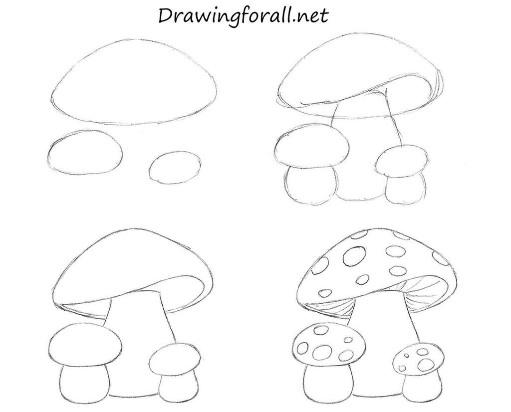 How To Draw Mushrooms For Kids