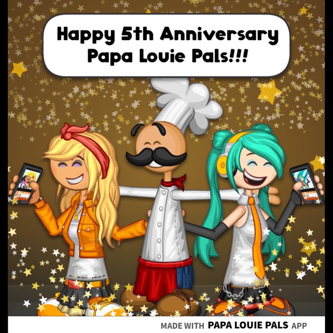 Happy 5th Anniversary Papa Louie Pals! by ShinkonSuperLuv on