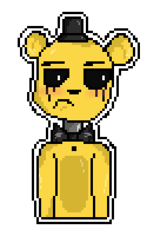 Fnaf 1 golden freddy pixel art