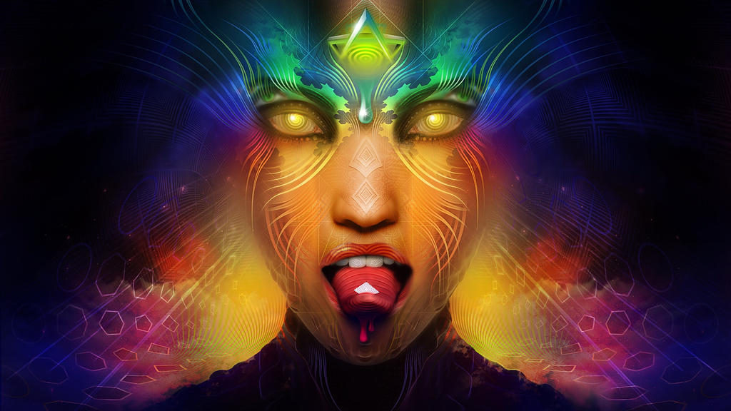 Psychedelic Woman Face