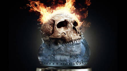 Fire and Water Skull