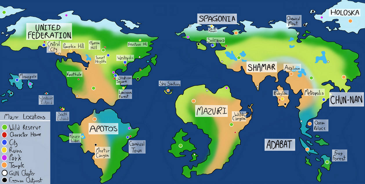 Mobius World Map by WiiindyTheWarrior on DeviantArt