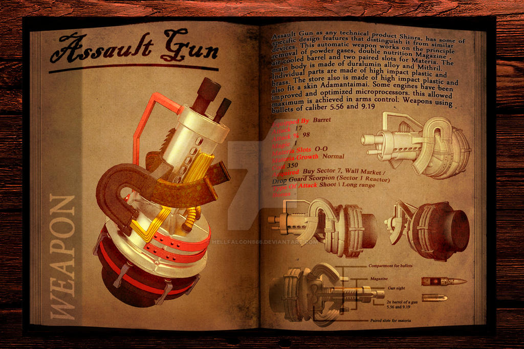 Final Fantasy 7 weapon book (Assault Gun)