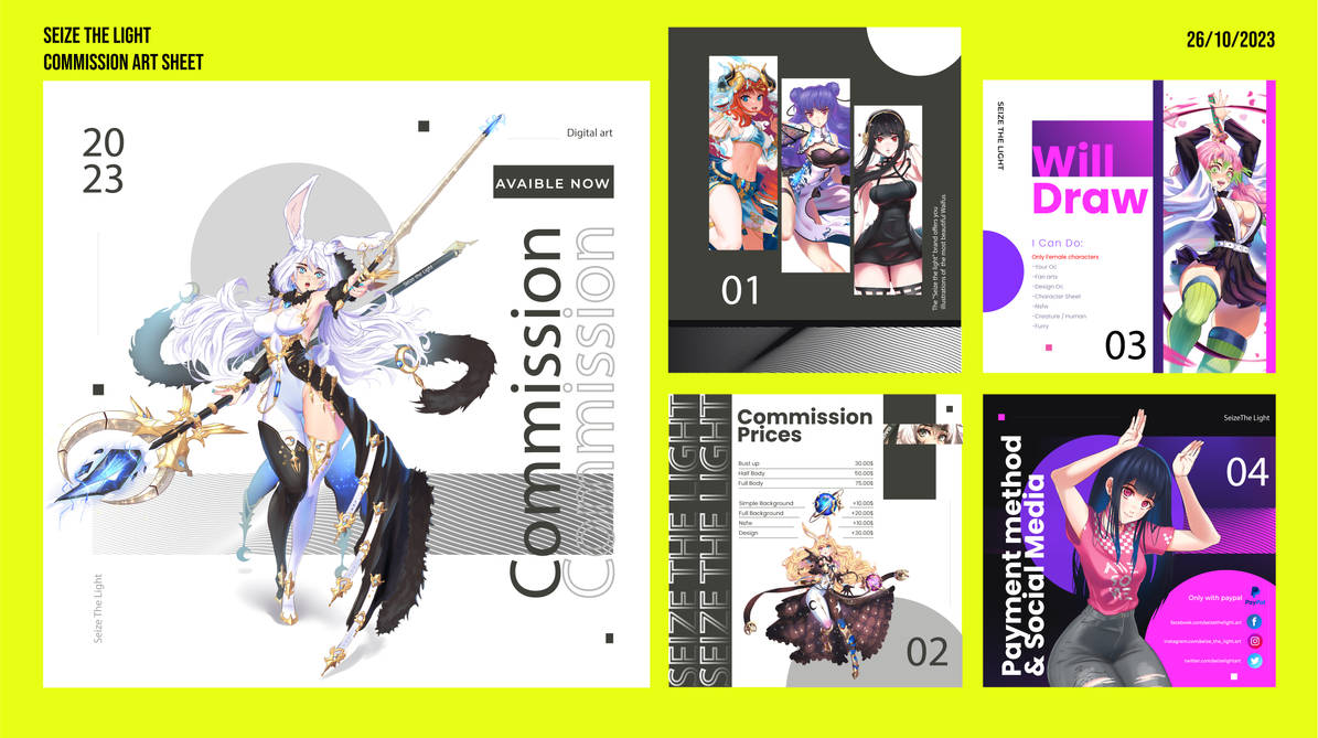 Artist Commissions Commission-sheet by SeizeTheLightArt on DeviantArt