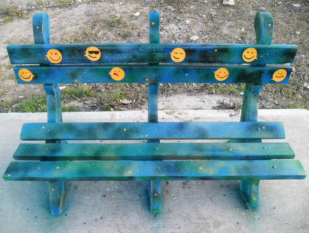 Space seat + Emoticons / Street Art by Johnny-Aza