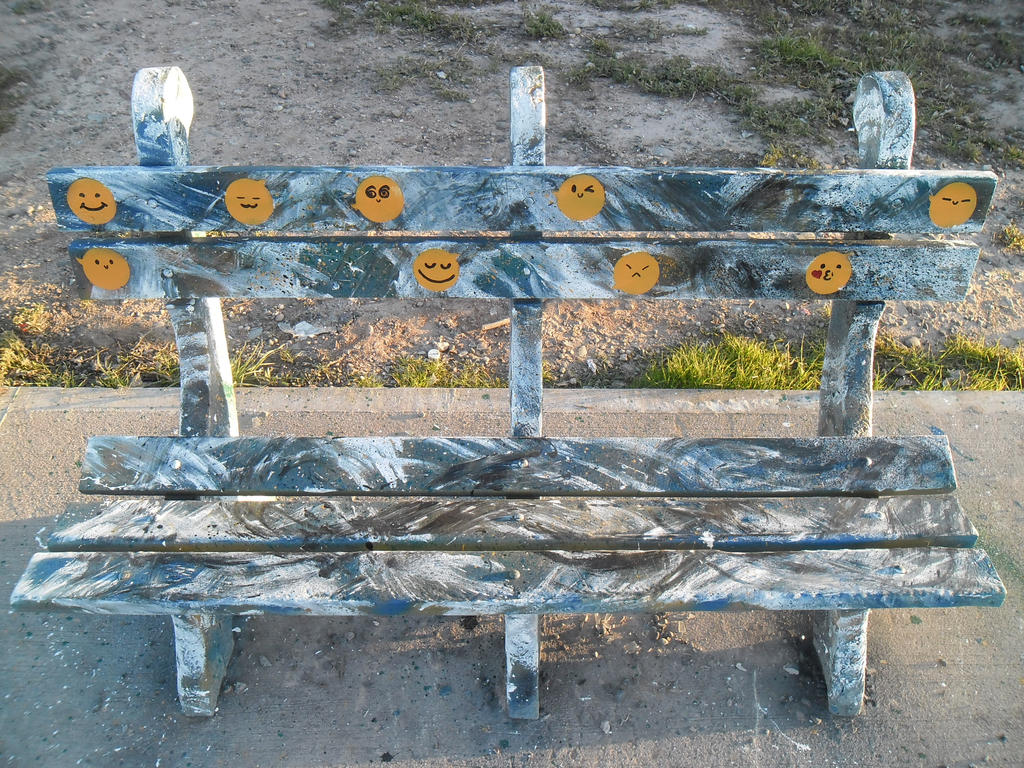 Street Art - Special Seat with emoticons by Johnny-Aza