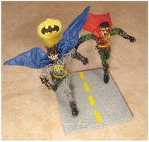 Batman-Robin Wire Sculpture