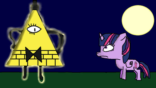 Twilight sparkle meets Bill Cipher