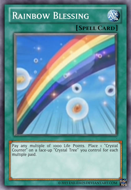 rainbow blessing yugioh card Yu-Gi-Oh! Wiki may be 1st or Unlimited Edition Rainbow Blessing by exile0025 on