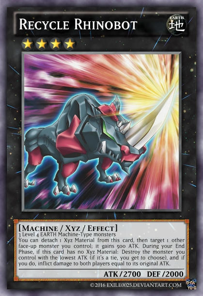 yugioh recycle cards Yu-Gi-Oh! - (IOC-041) - Invasion of Chaos - Unlimited Edition Recycle Rhinobot by exile0025 on
