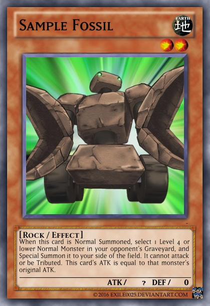 new fossil cards yugioh Yu-Gi-Oh! - Excavation (POTD-EN058) - Power of The Duelist - 1st Edition neither player can target that Special Summoned monster with monster effects Sample Fossil by exile0025 on