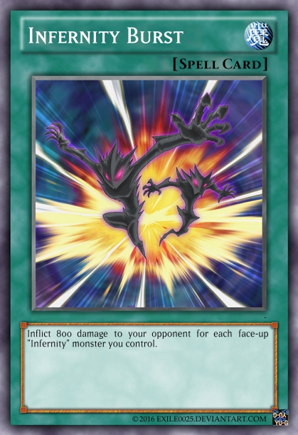 infernity cards yugioh Yu-Gi-Oh! - Destroyer (TSHD-EN098) - The Shining Darkness - Unlimited Edition and if you have 0 cards in your hand Infernity Paranoia | Yu-Gi-Oh! Wiki