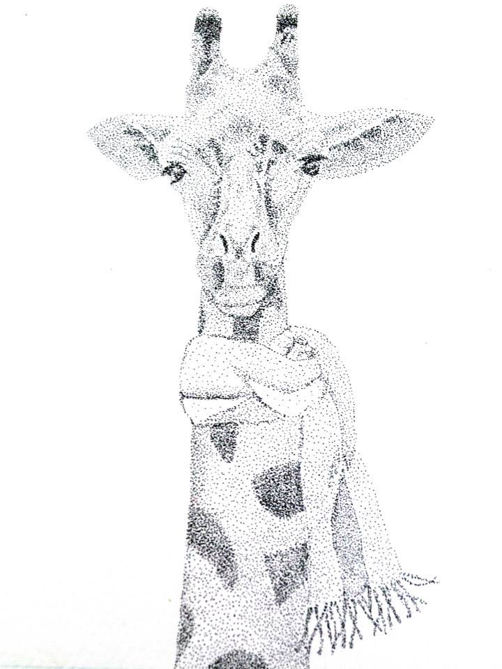 Catch a Cold Giraffe (Stippling)