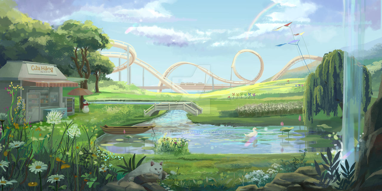 Park (Anime Background Style) by feiruan on DeviantArt