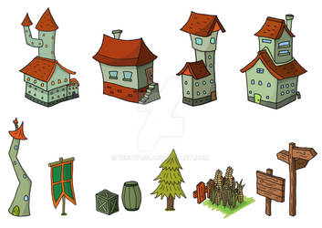 Stock Image: Illustration Medieval Town 2