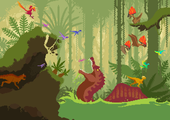 Dino Run 2  Cool pixel art, Pixel art, Dinos