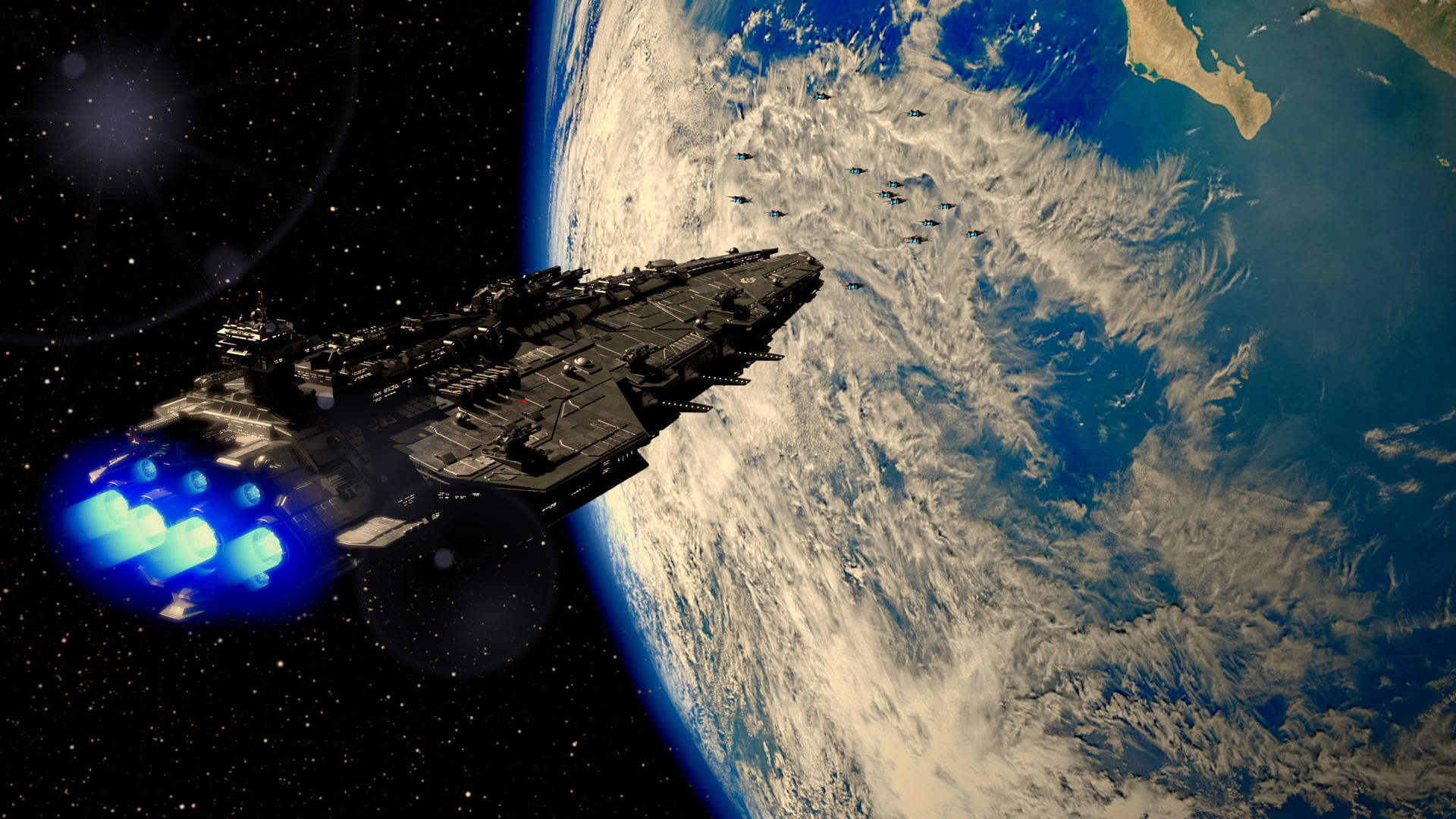 Fleet Approach Earth - Fleet Approach by PanoTwinMarkus on DeviantArt