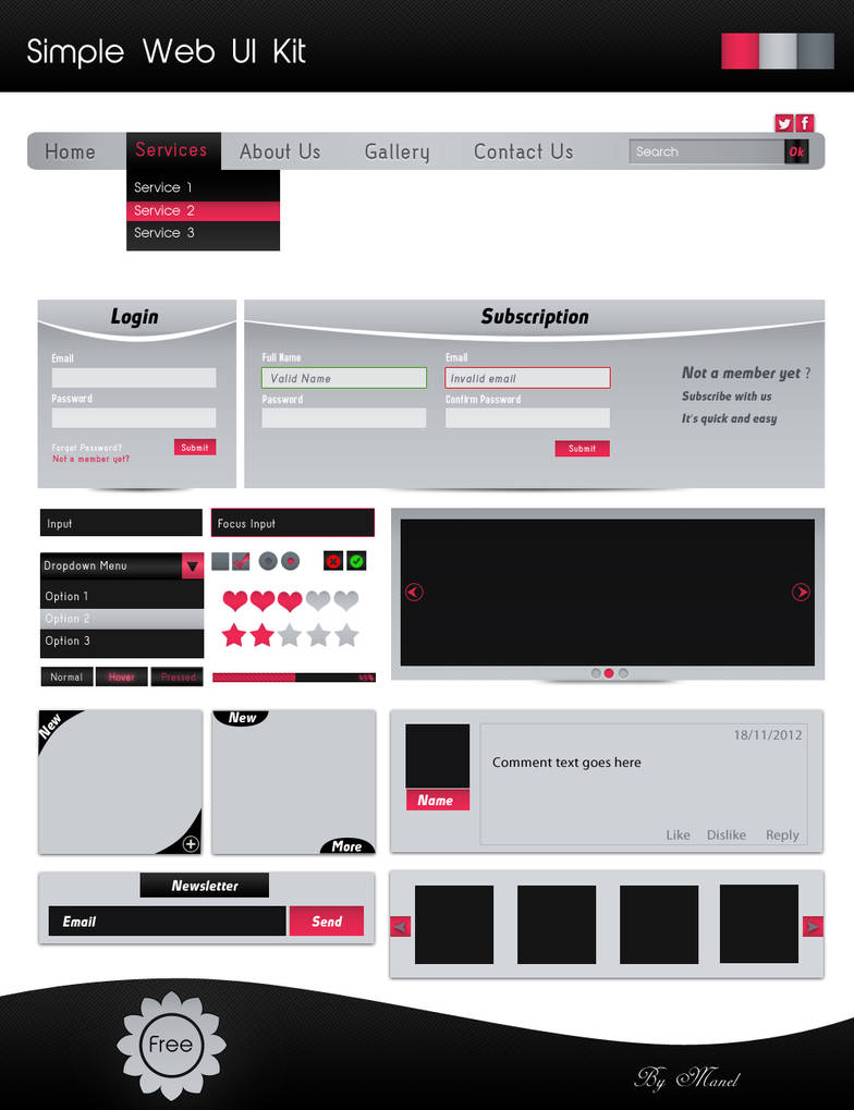 Simple web Ui Kit by Manel-86 on DeviantArt