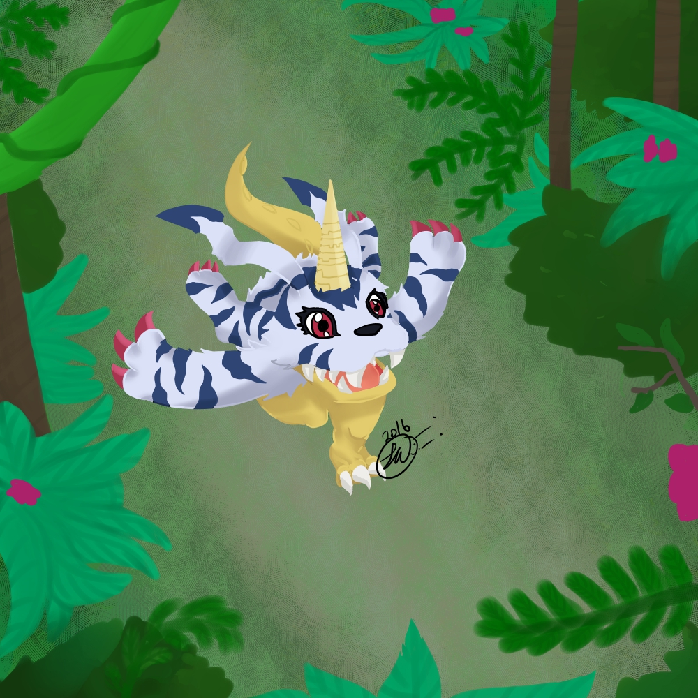 Gabumon running